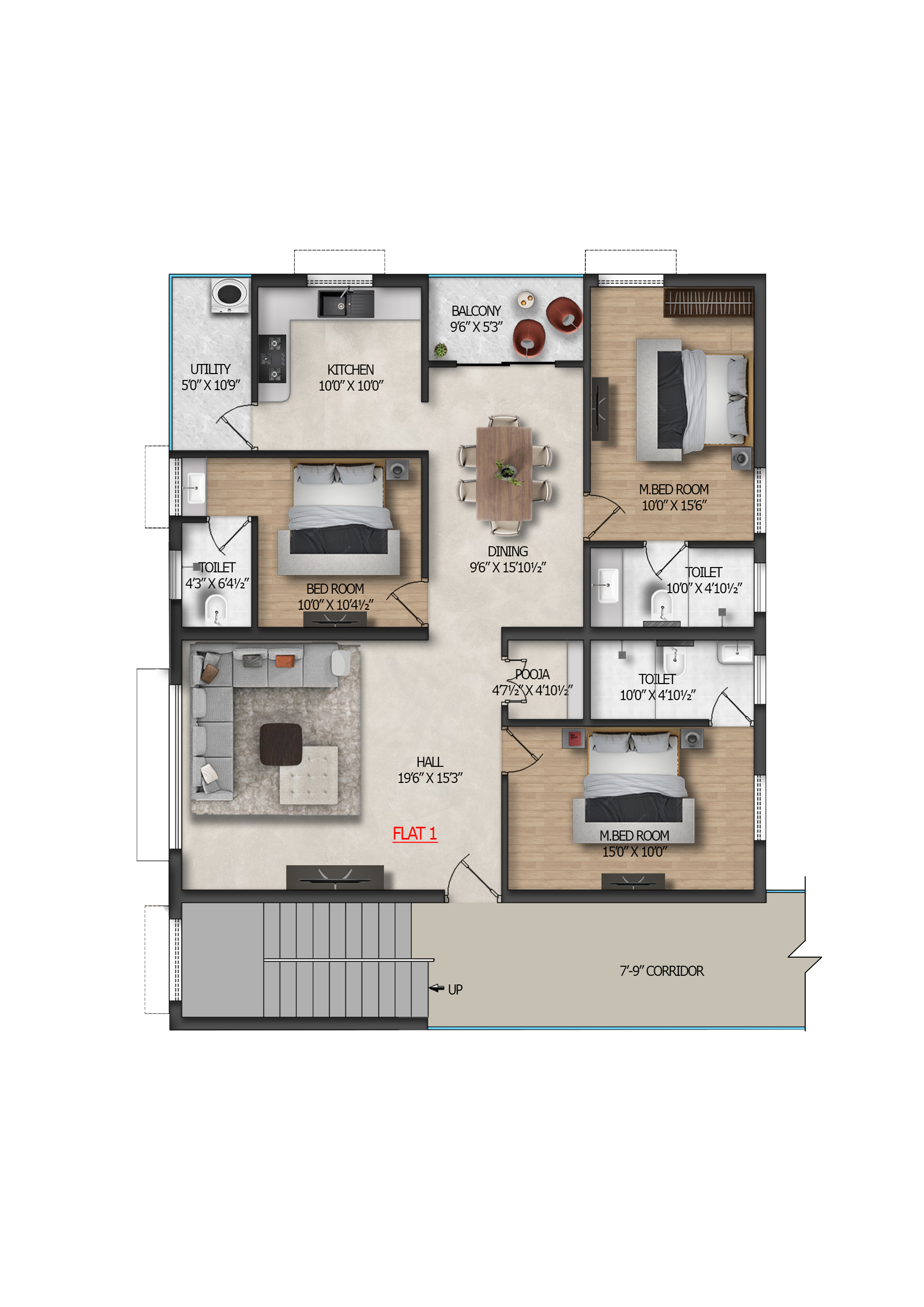 Flat 1 Floor Plan